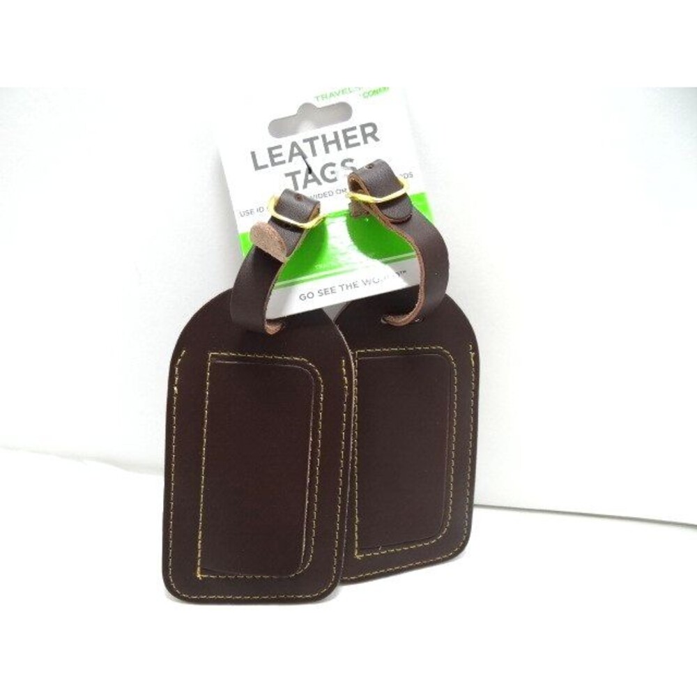 Genuine Leather Luggage Tag for Suitcases ID Tags Bag Tags for Luggage (2 Pack)
